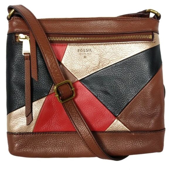 Fossil Leather Colorblock Crossbody - Picture 1 of 5